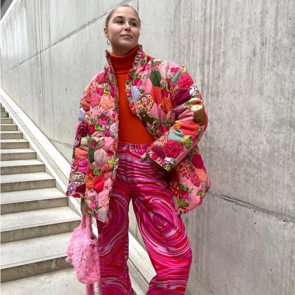 Honeycomb Print Quilt Jacket